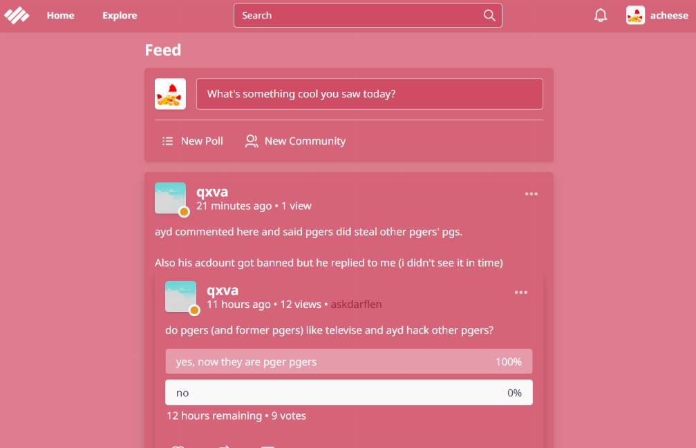 User banner